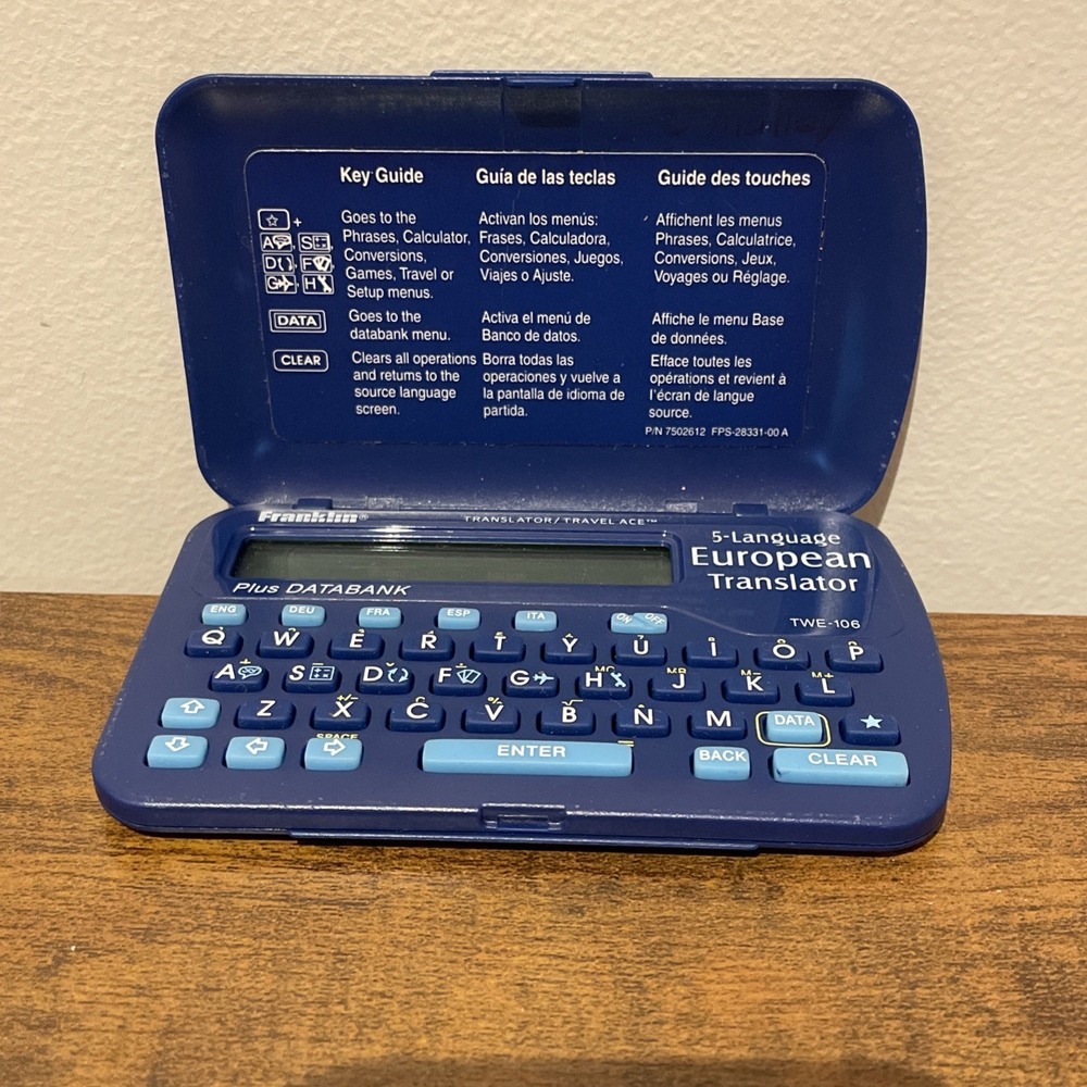 Vintage 1999 Franklin TWE-106B 5-Language European Translator New Battery